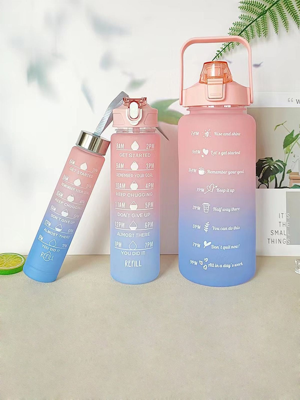 3 Pcs MOTIVATIONAL WATER BOTTLE