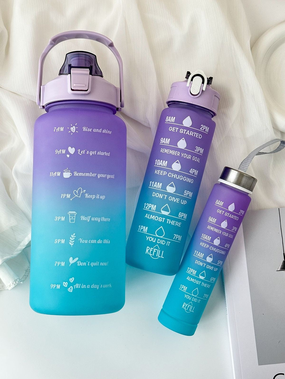 3 Pcs MOTIVATIONAL WATER BOTTLE