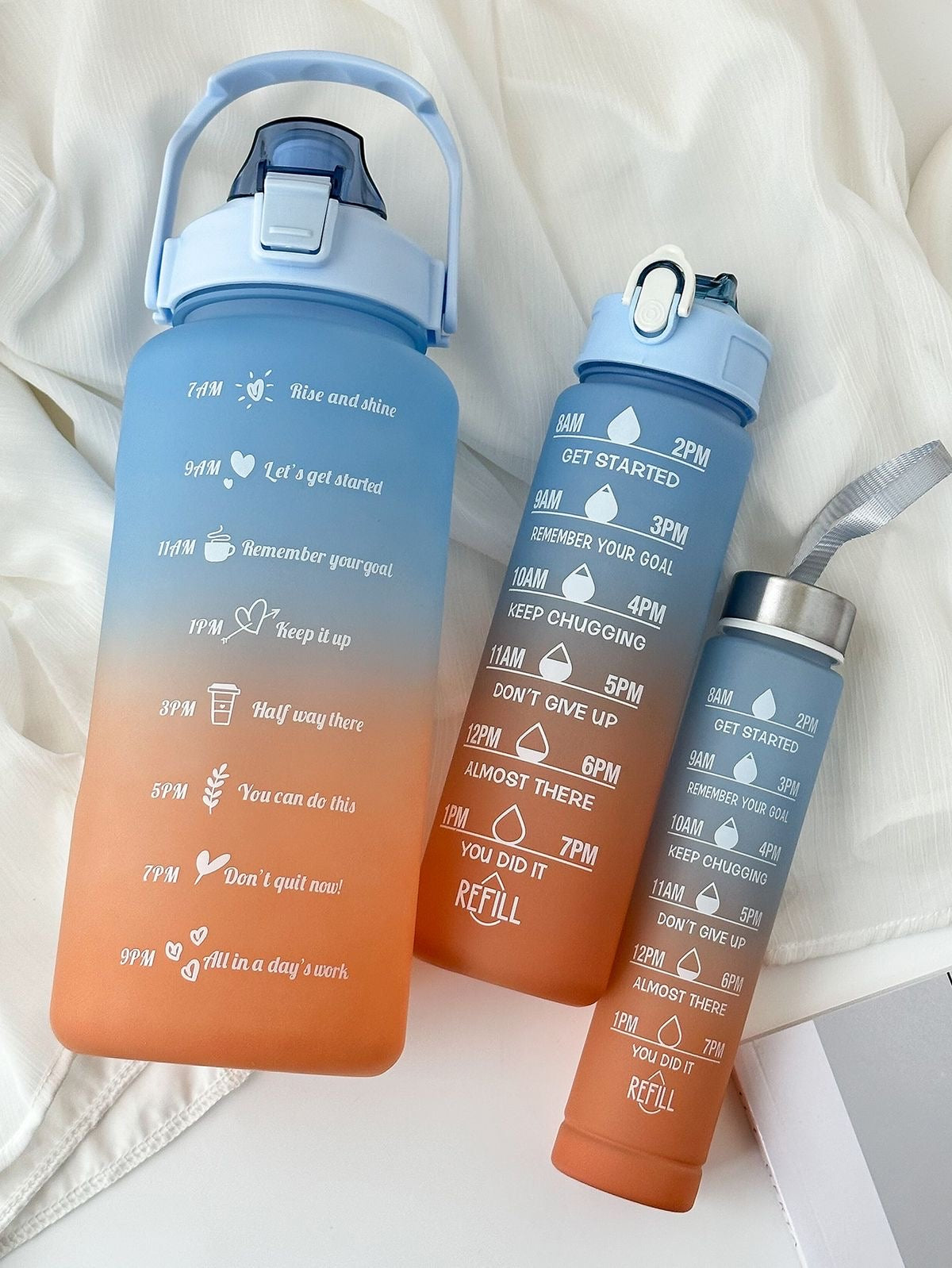 3 Pcs MOTIVATIONAL WATER BOTTLE